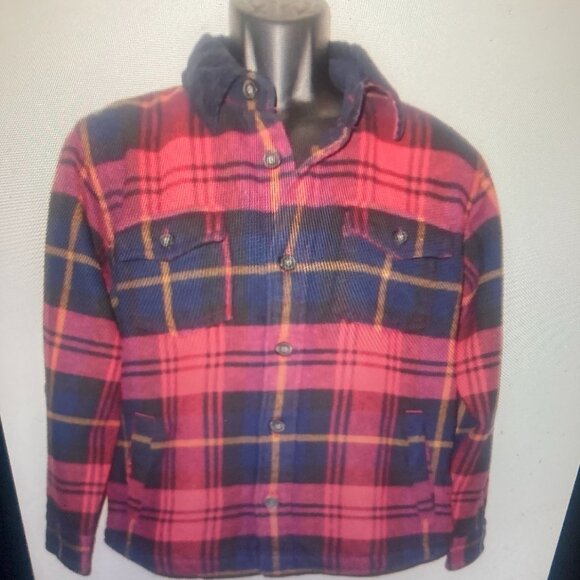 American Eagle Outfitters AEO AE Red Plaid Flannel Jacket Men's Small - Picture 2 of 3